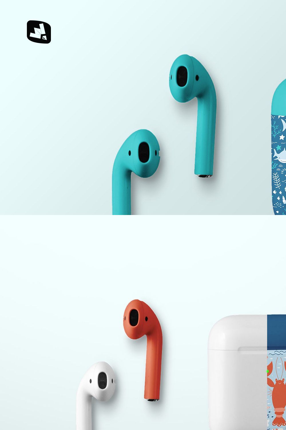 Top View Airpod Case Mockup pinterest preview image.