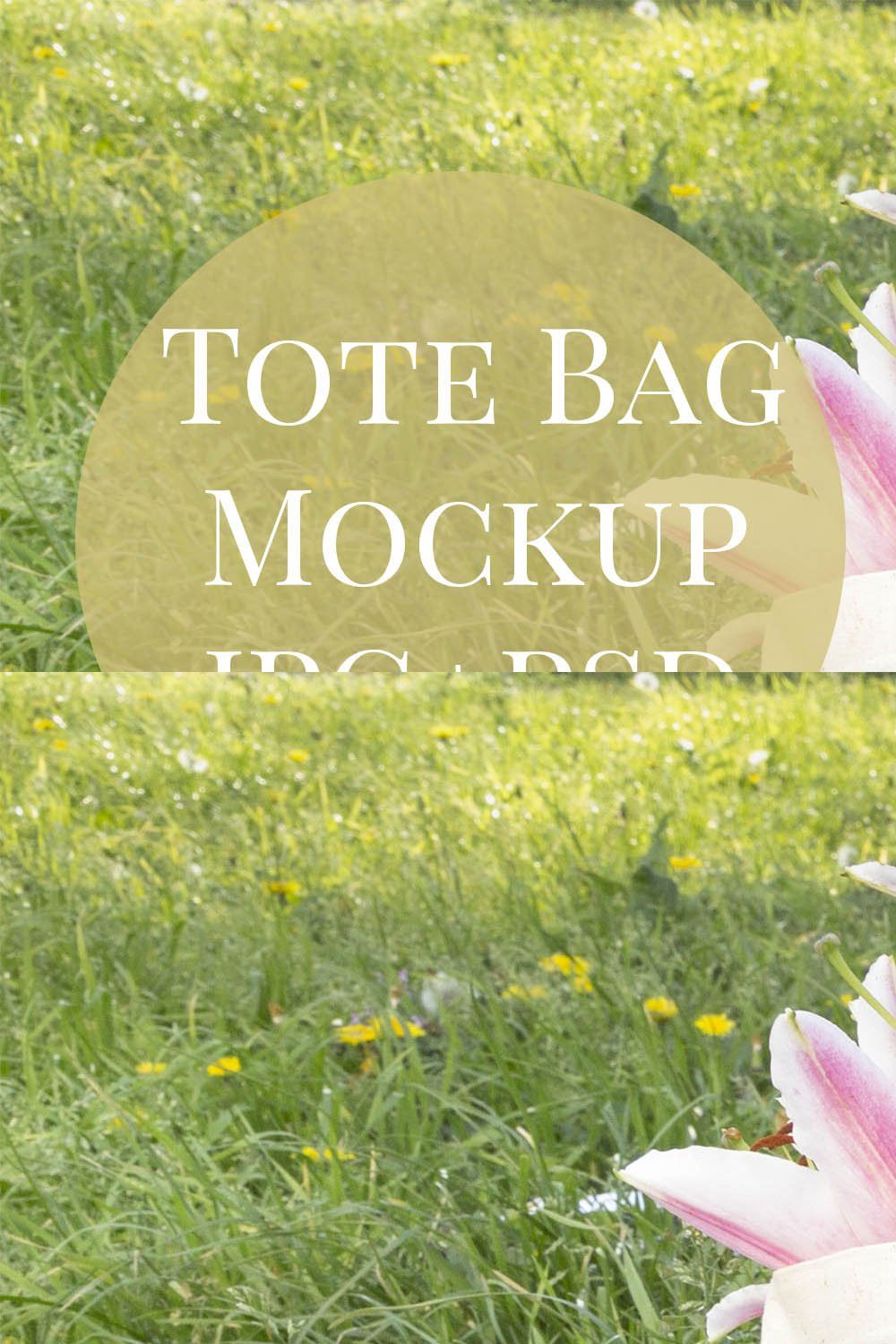 Tote Bag mockup - Yellow Dress pinterest preview image.