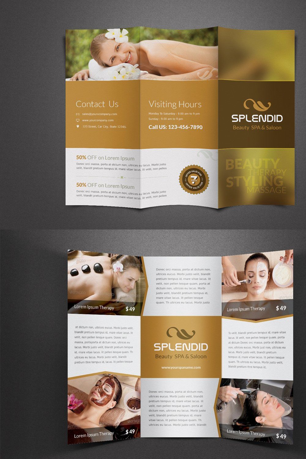 Trifold Brochure Mockup pinterest preview image.