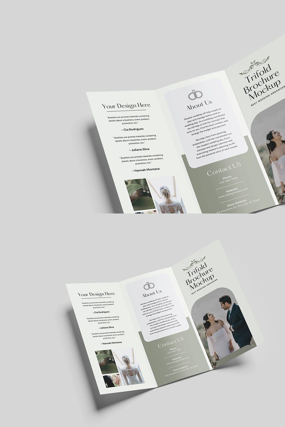 Trifold Brochure Mockup pinterest preview image.