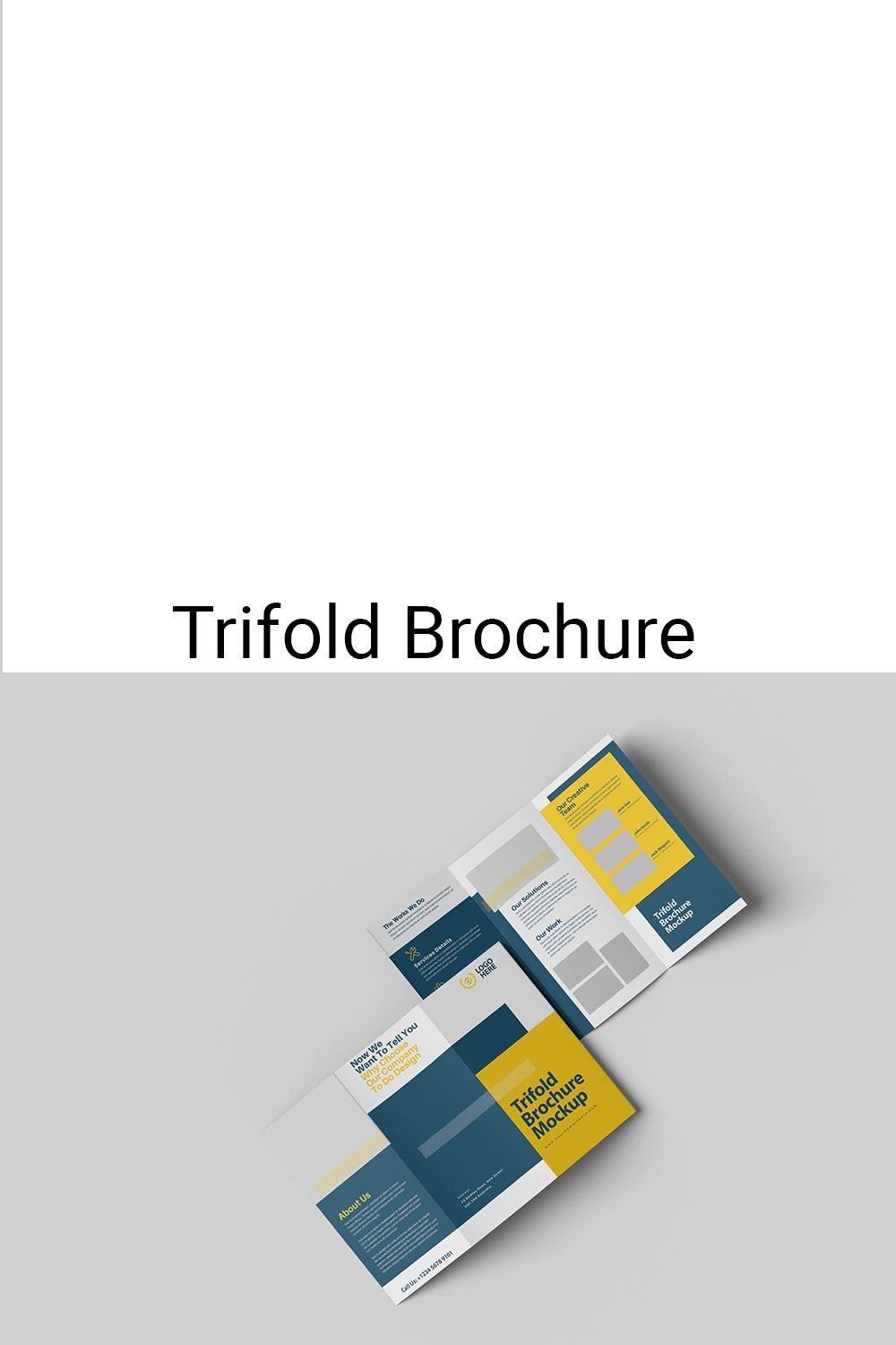 Trifold Brochure Mockup pinterest preview image.