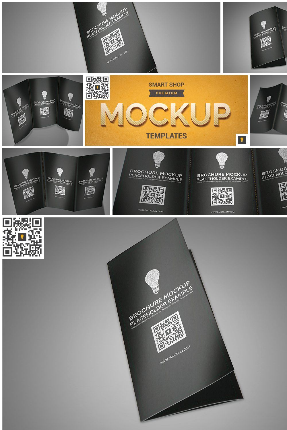 Trifold Brochure Mockup pinterest preview image.