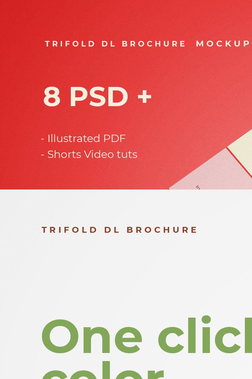 Trifold Brochure Mockup kit pinterest preview image.