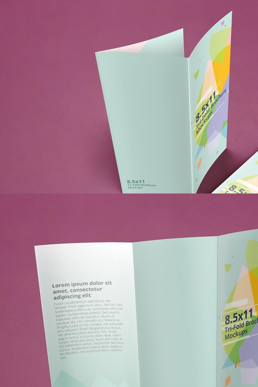 Trifold Brochure Mockups 8.5x11 pinterest preview image.