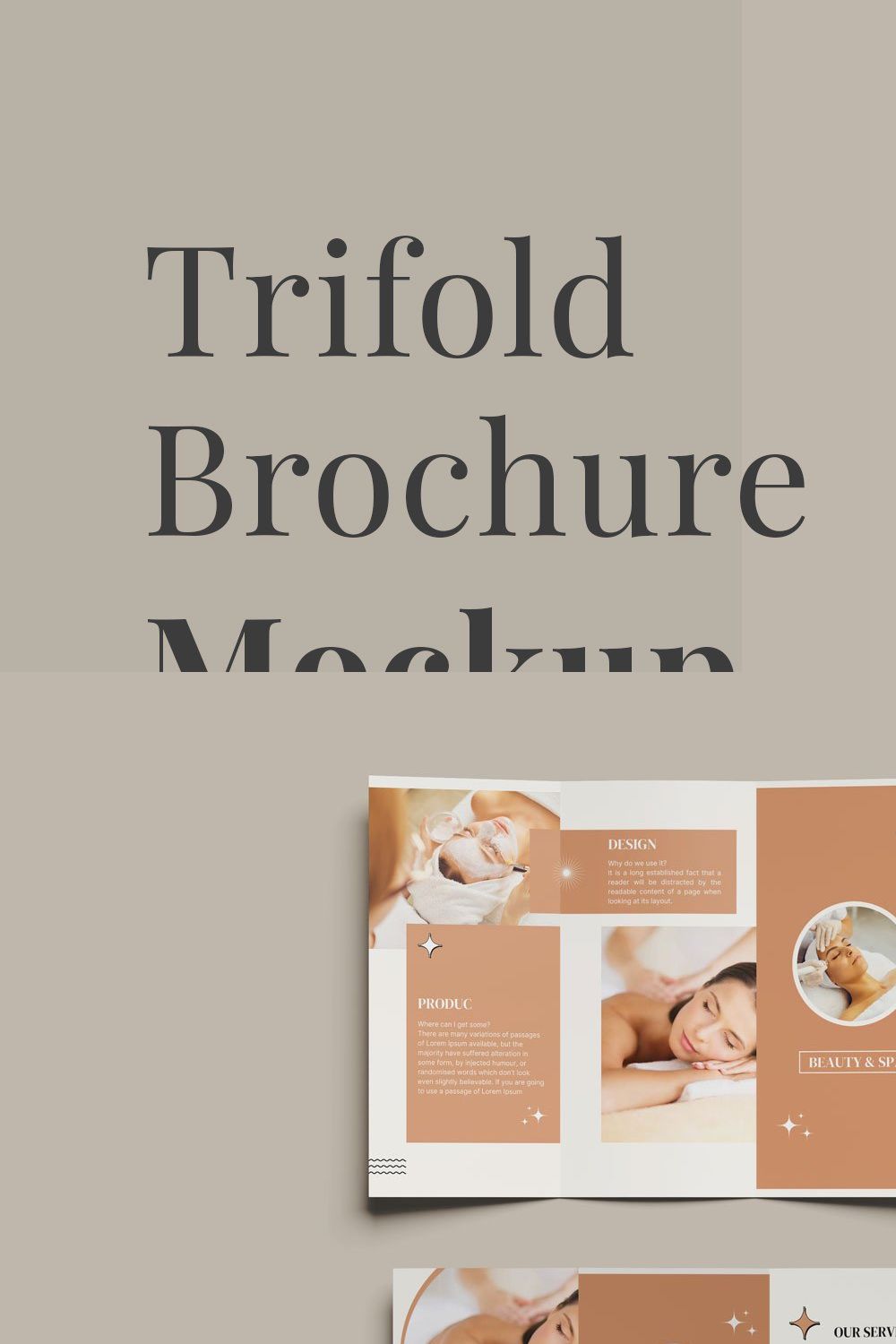 Trifold Brochure Mockups pinterest preview image.