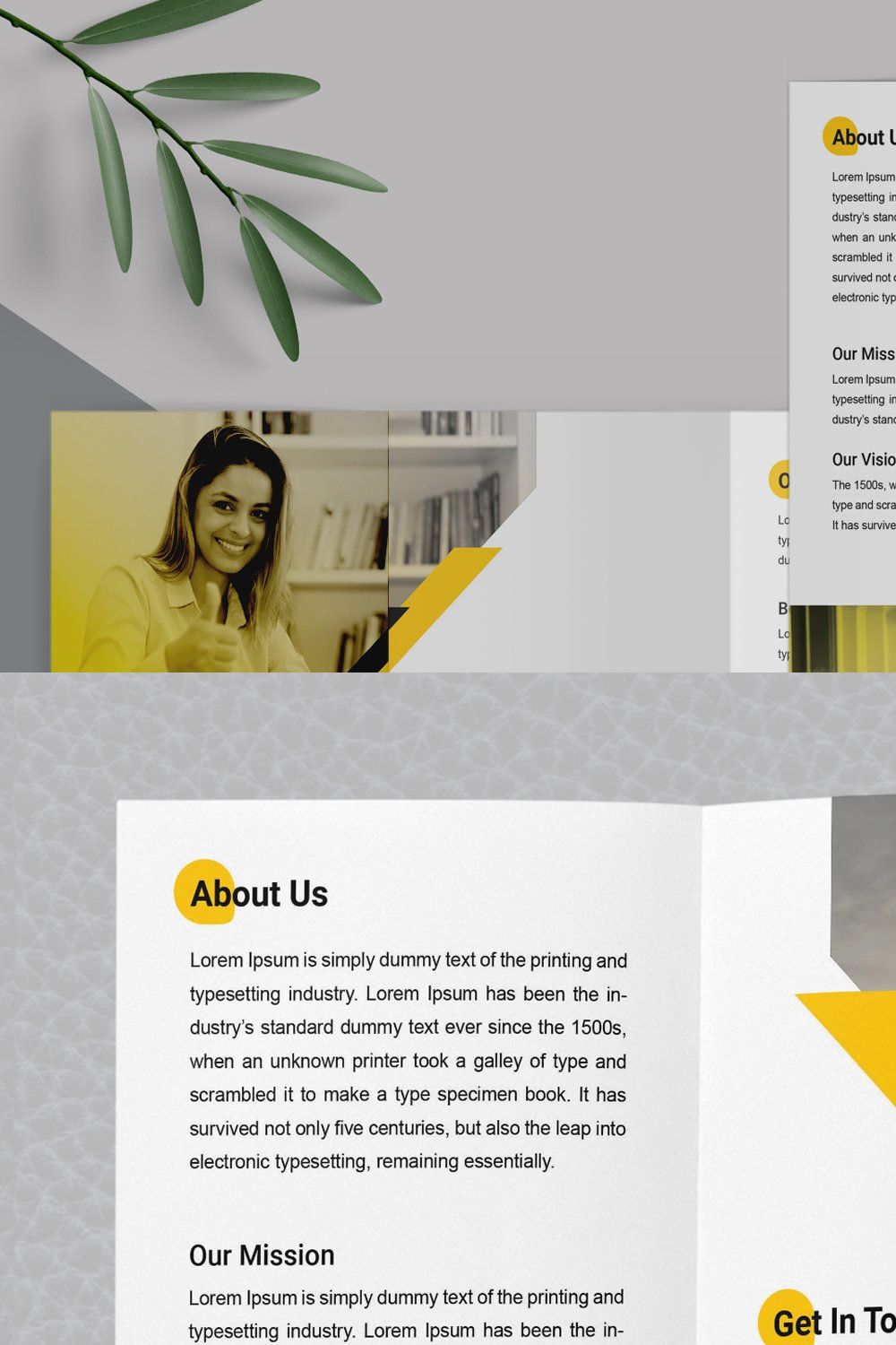 Trifold Brochure Template pinterest preview image.