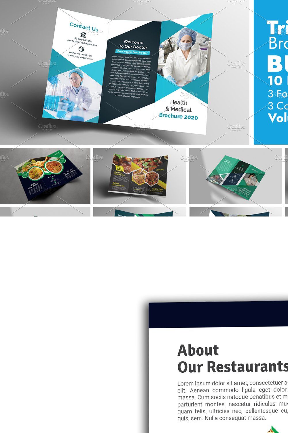 Trifold Brochure Template Bundle pinterest preview image.