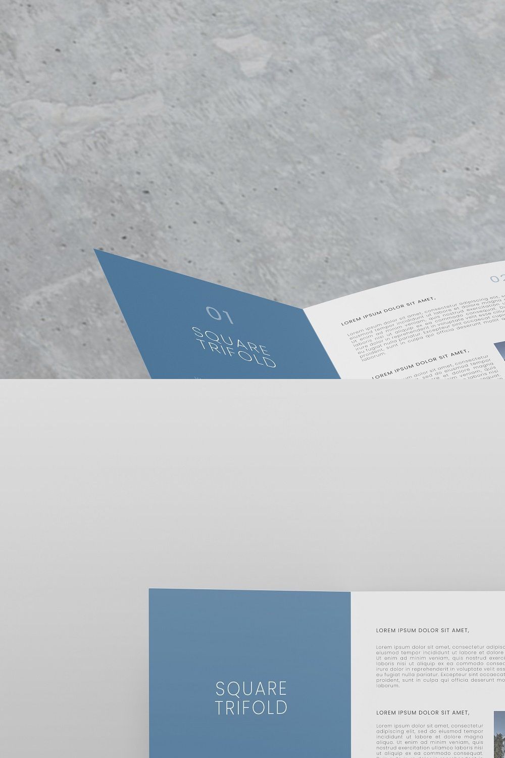 Trifold Square Brochure Mockup pinterest preview image.