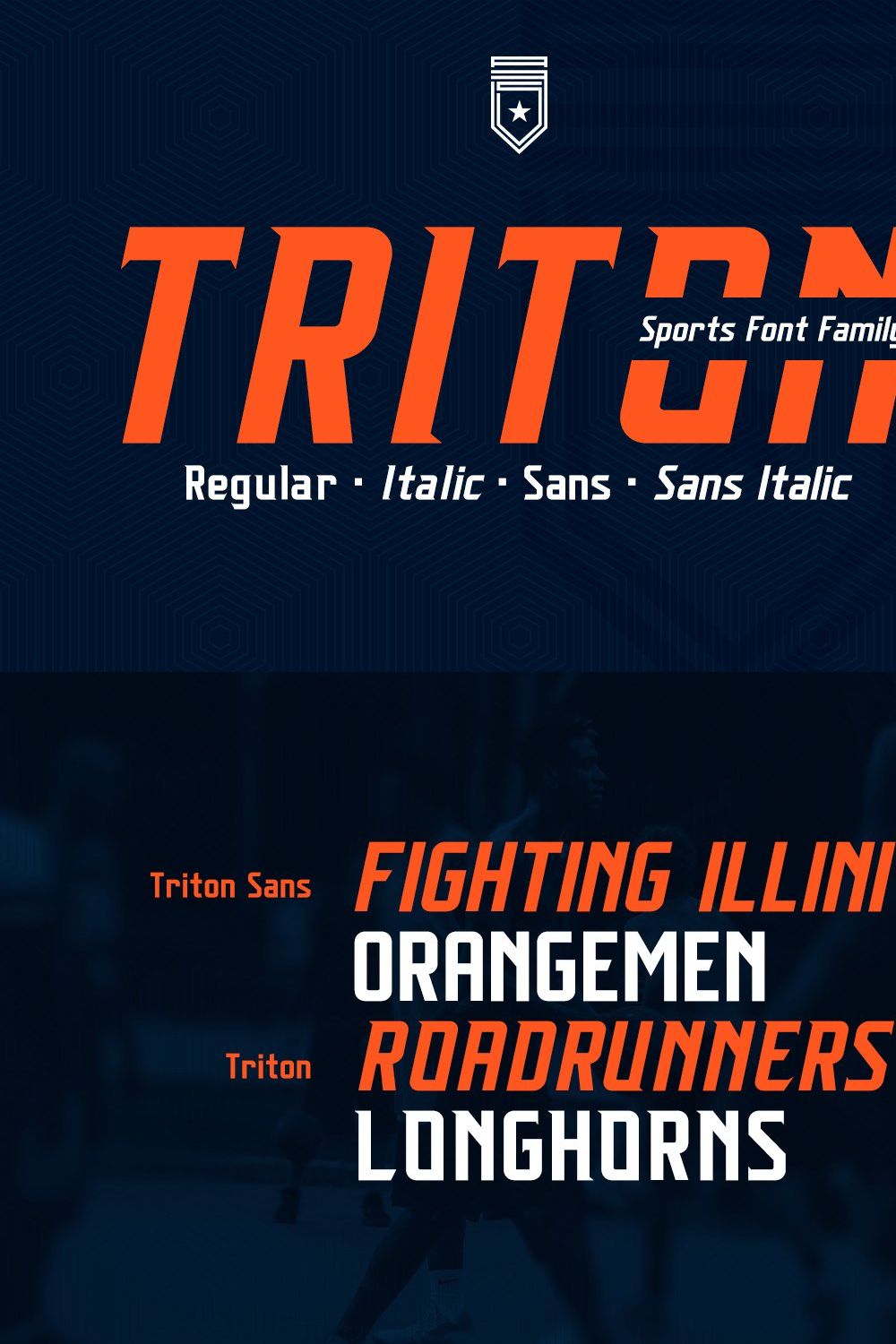 Triton Sports Font Family pinterest preview image.