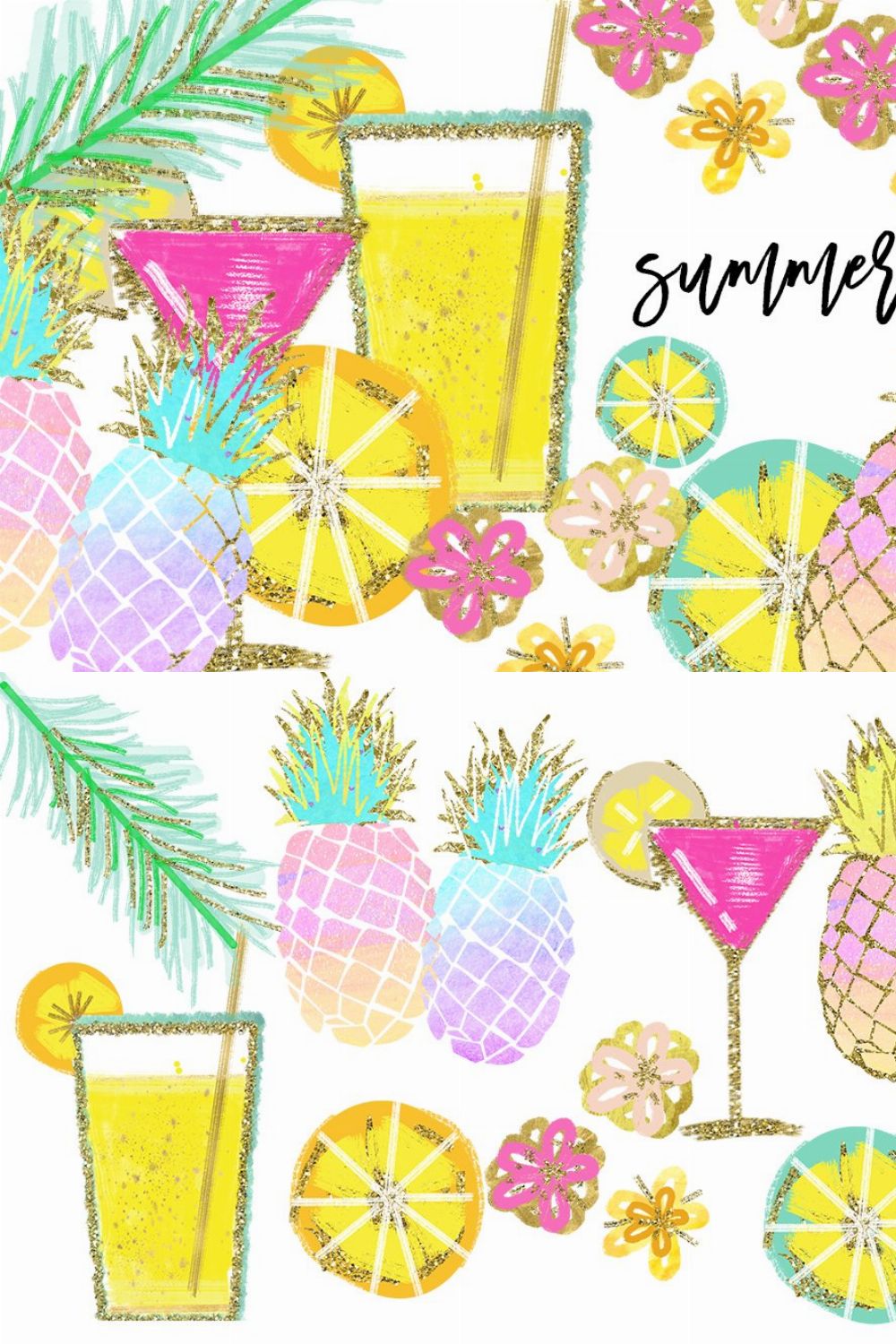 Tropical Clip Art pinterest preview image.