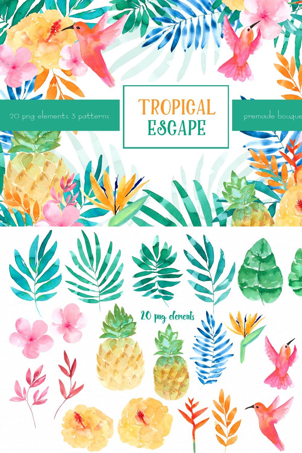 Tropical escape pinterest preview image.