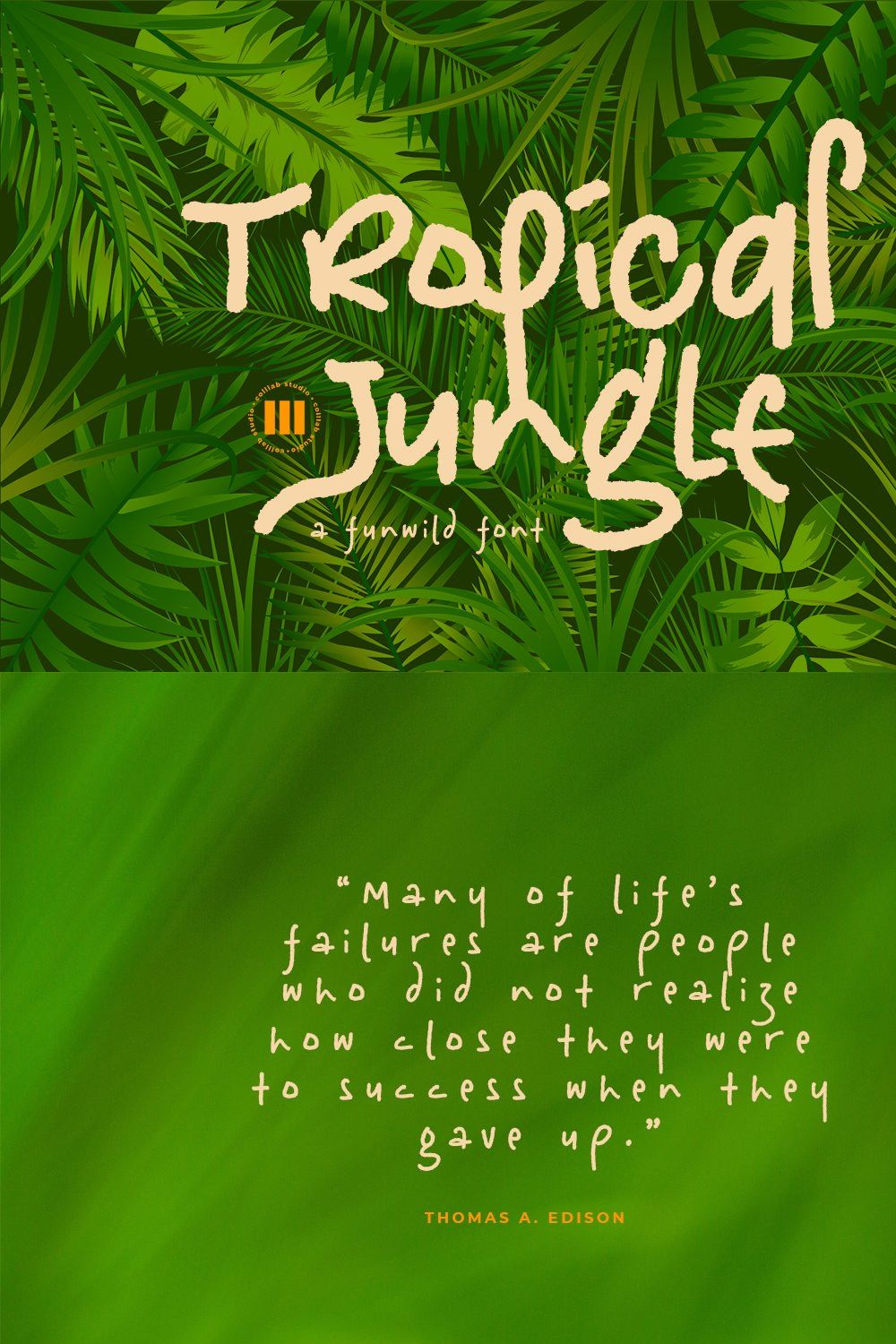 Tropical Jungle | A Funwild Font pinterest preview image.