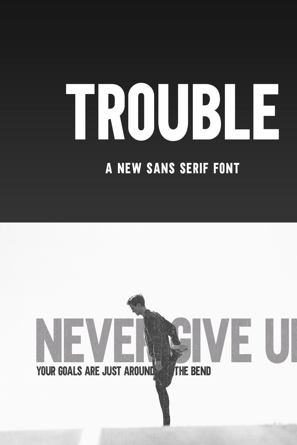 Trouble Font pinterest preview image.