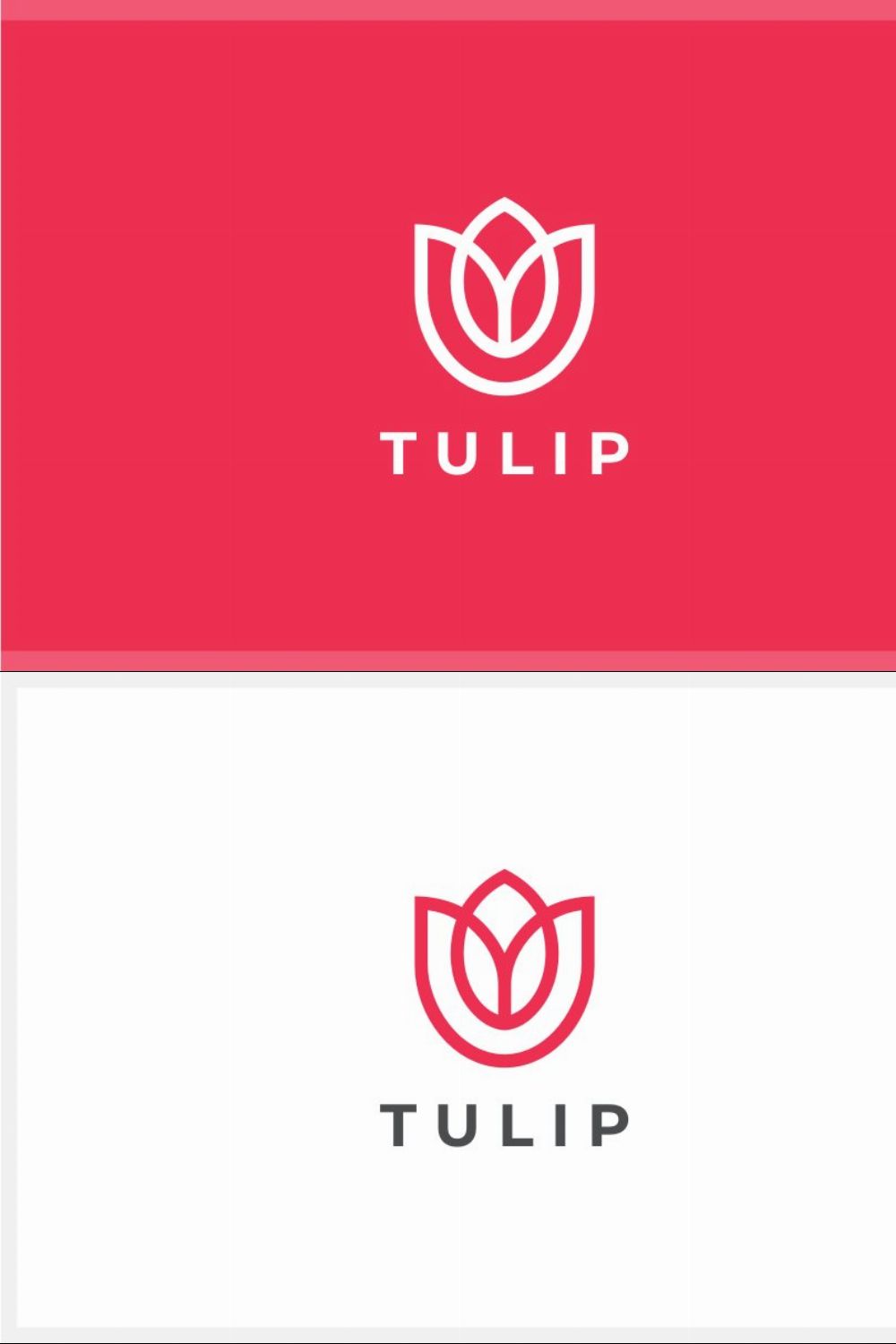 Tulip flower logo template pinterest preview image.