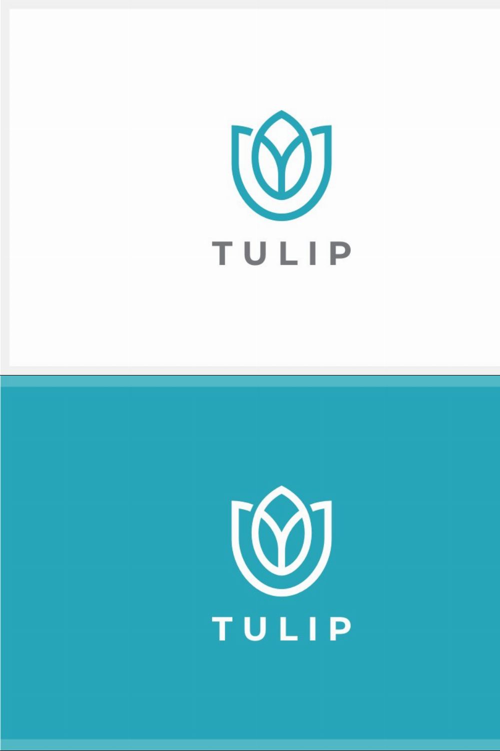 Tulip Flower Logo Template pinterest preview image.