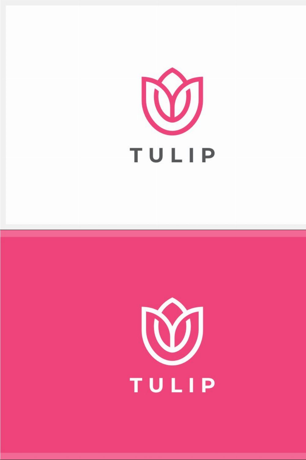 Tulip flower logo template pinterest preview image.