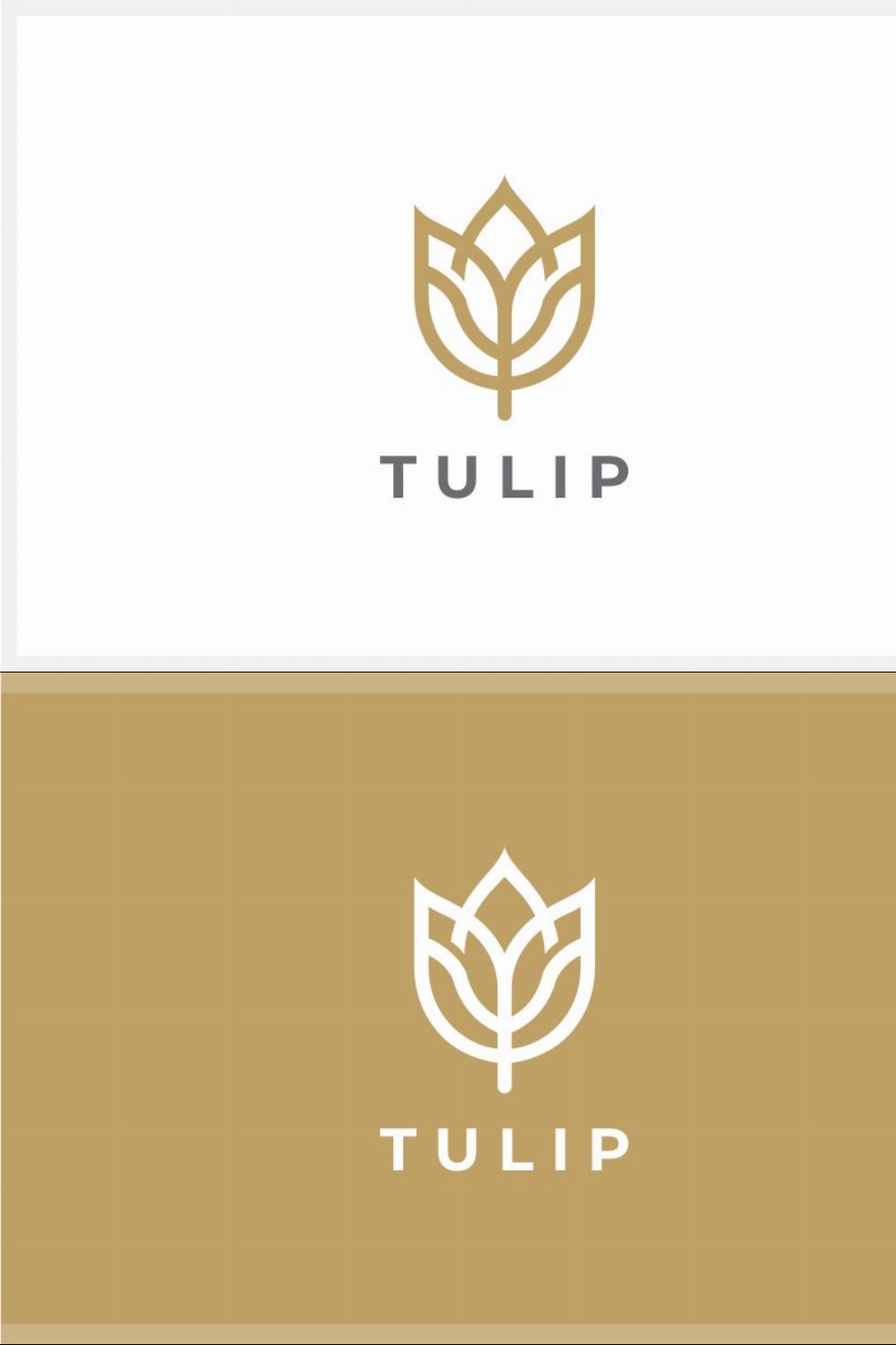 Tulip Flower Logo Template pinterest preview image.