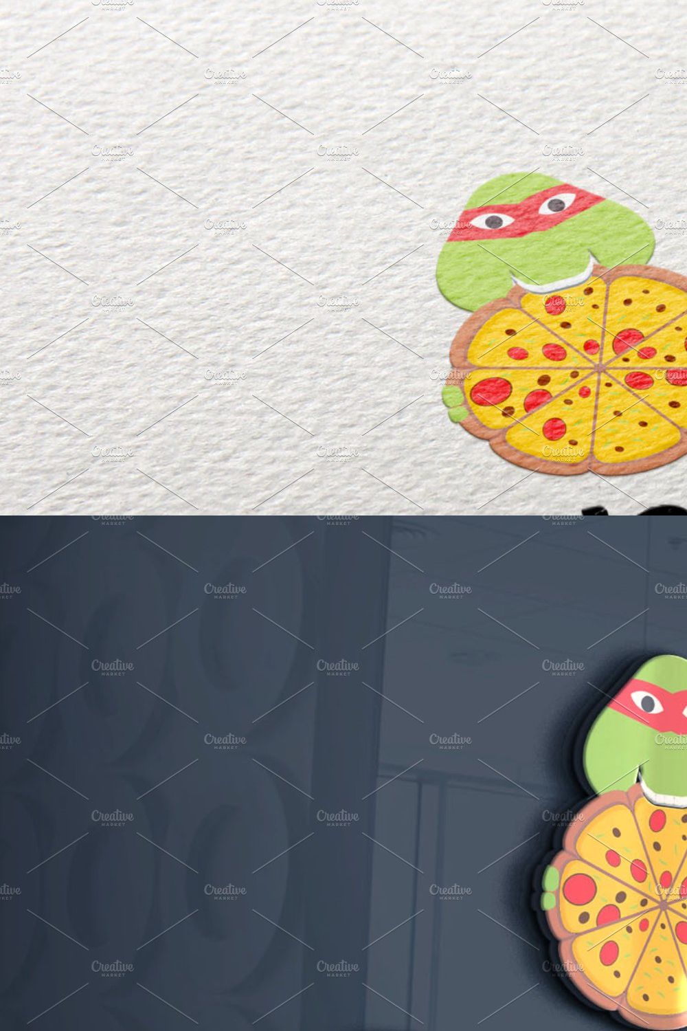 Turtles Pizza Logo pinterest preview image.