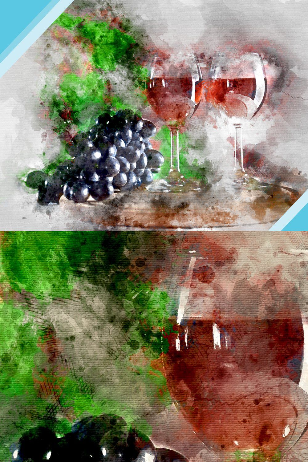 Two glasses of red wine pinterest preview image.