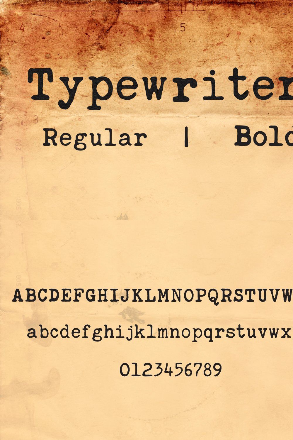 Typewriter Font pinterest preview image.