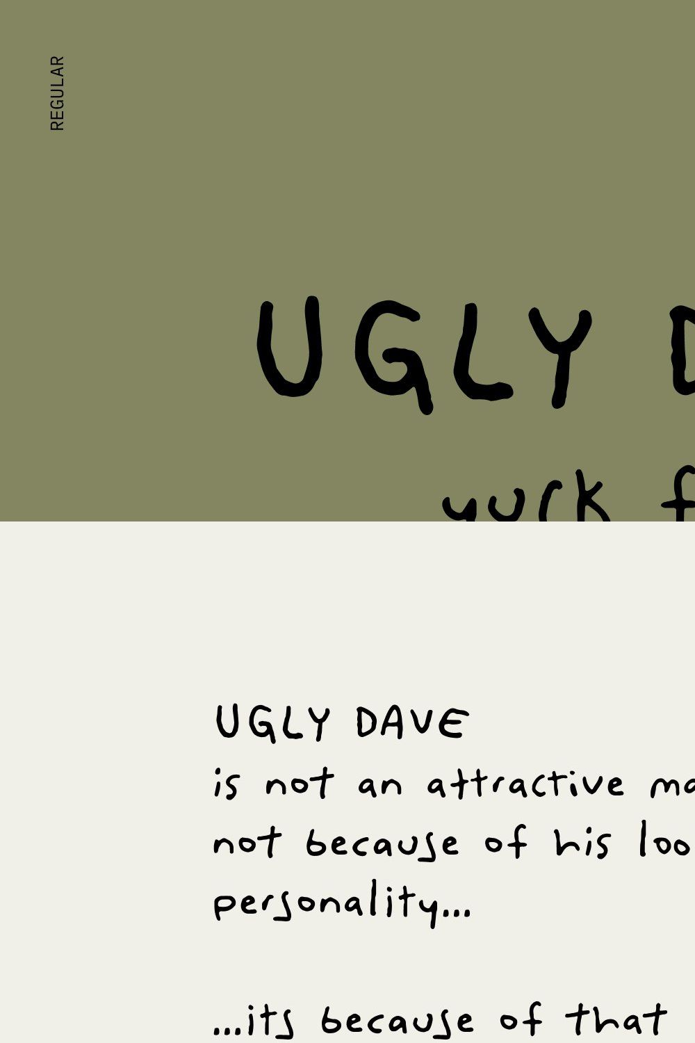 Ugly Dave Bad Handwriting Font pinterest preview image.