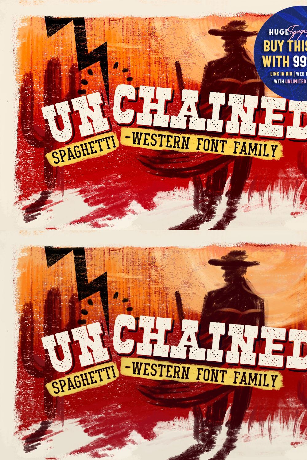 UN'CHAINED • Font Family pinterest preview image.