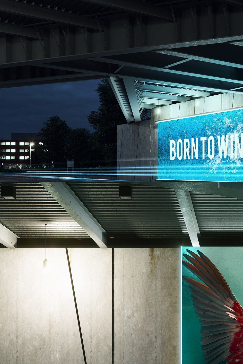 Under the Bridge - Billboard Mock-up pinterest preview image.