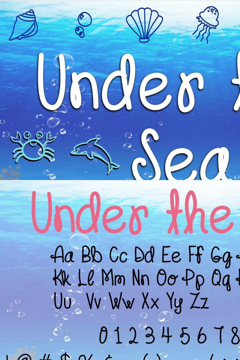 Under the Sea Font pinterest preview image.