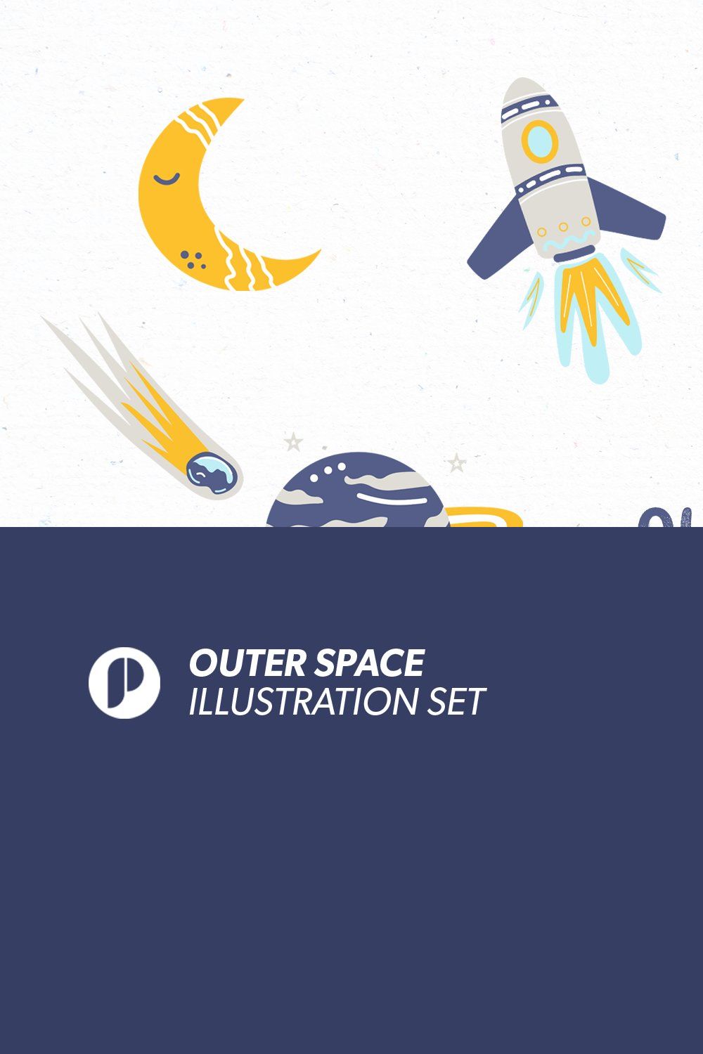 Universe Outer Space Illustration pinterest preview image.