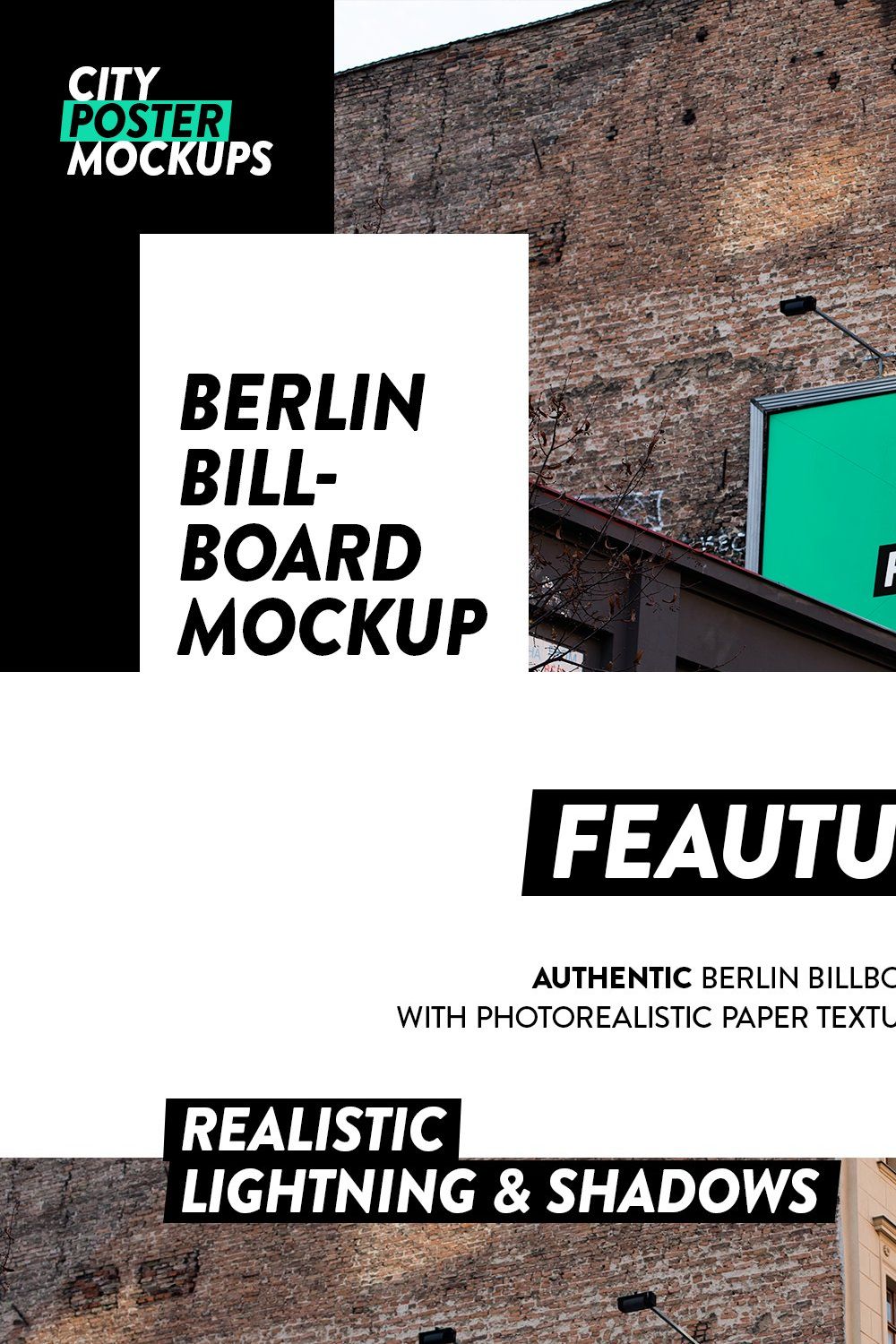 Urban Billboard Mockup pinterest preview image.