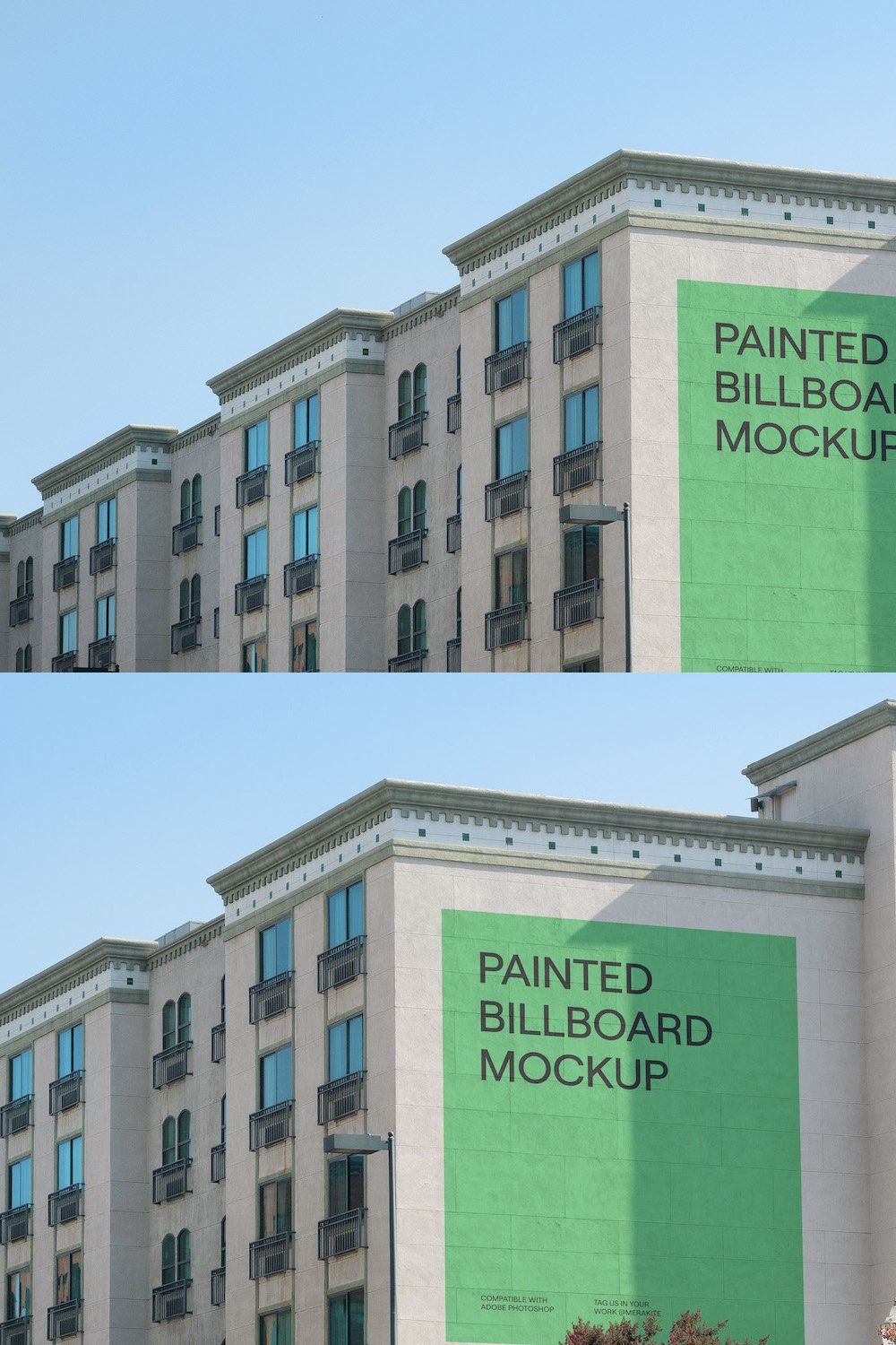 Urban Billboard Mural Mockup PSD pinterest preview image.