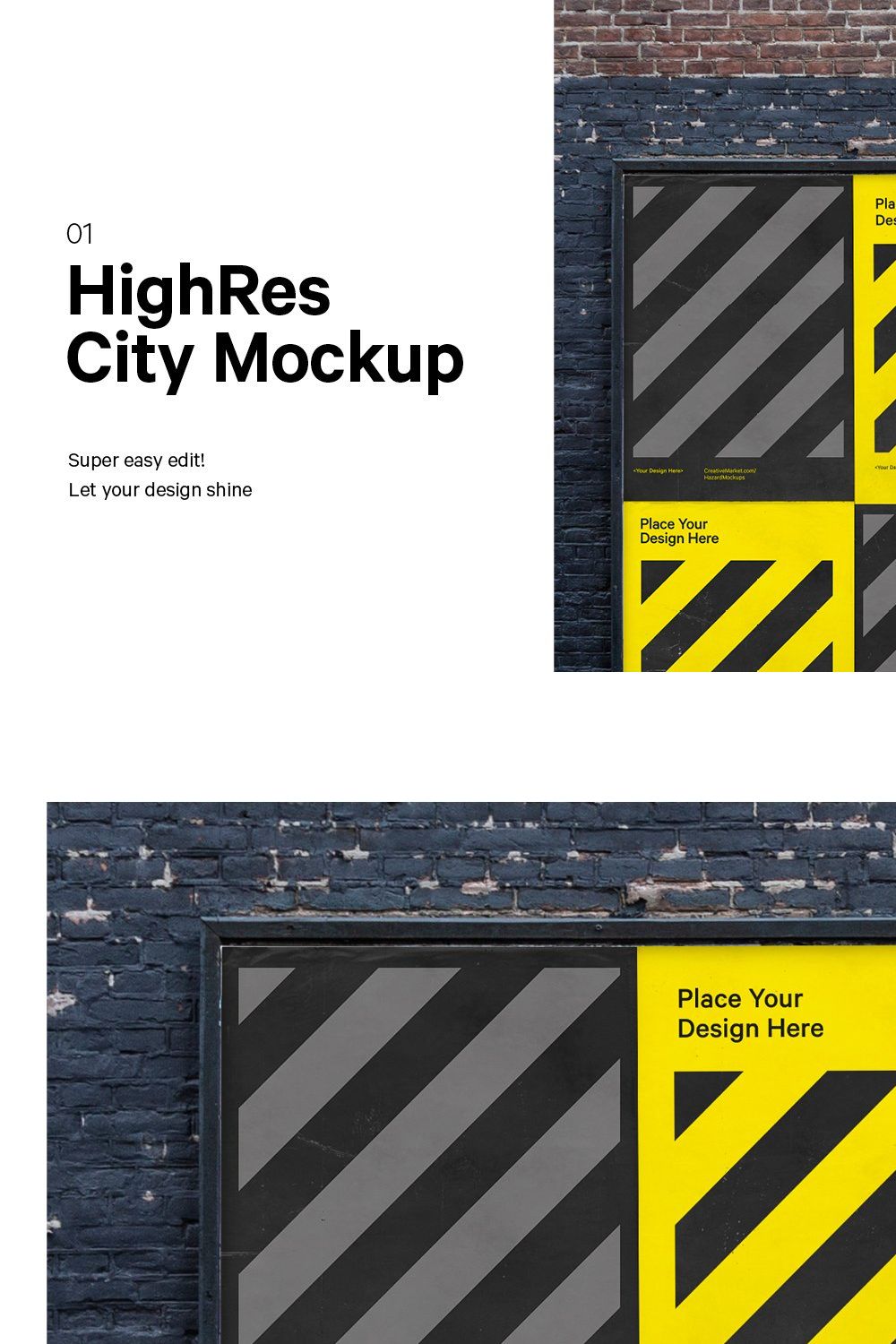 Urban City Poster Mockup pinterest preview image.