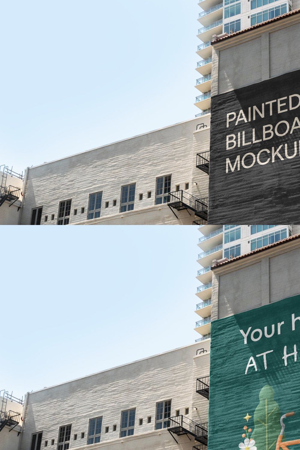 Urban Painted Mural Billboard Mockup pinterest preview image.