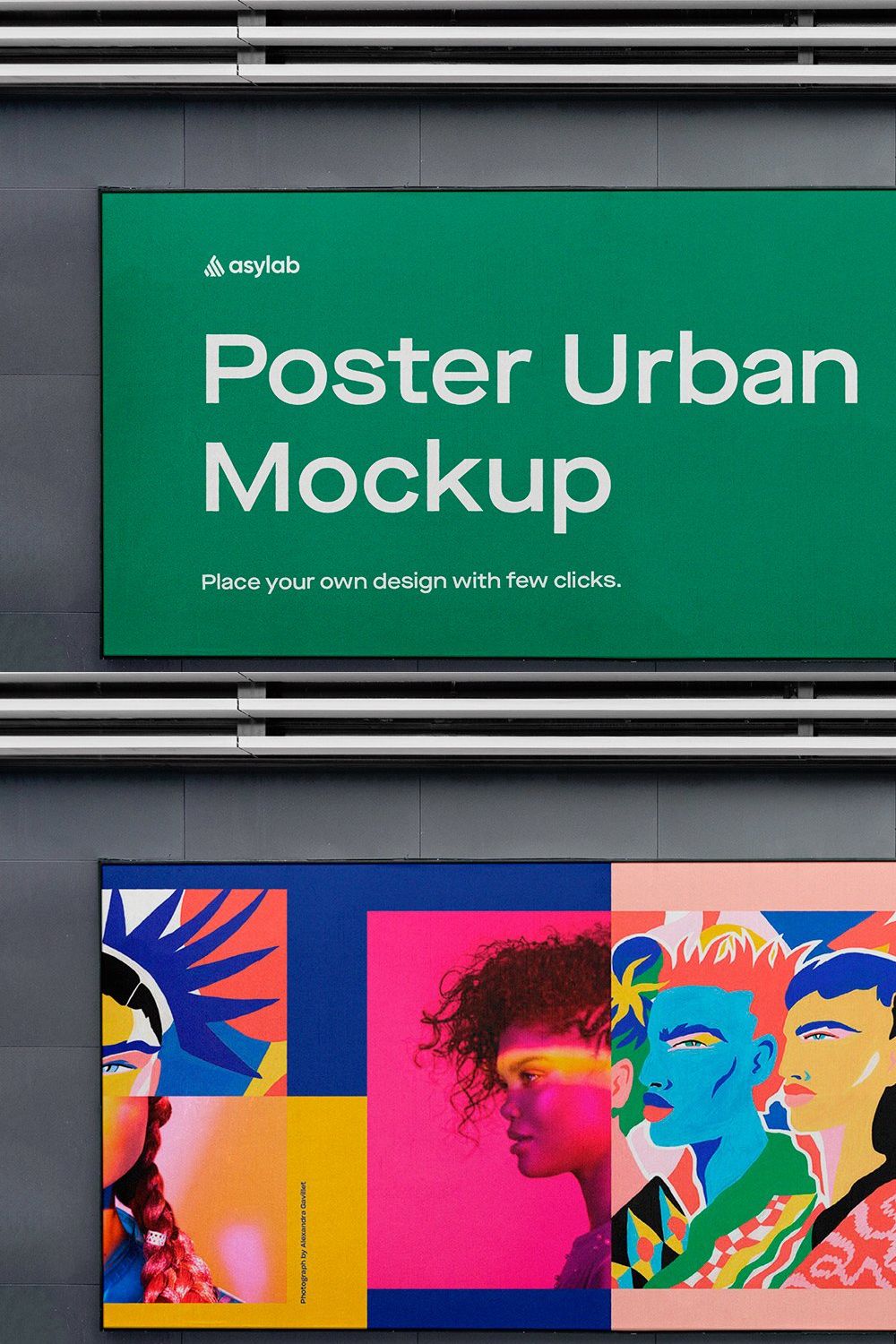 Urban Poster Street Mockup - PSD pinterest preview image.