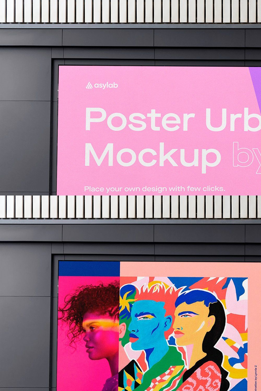 Urban Poster Street Mockup - PSD pinterest preview image.