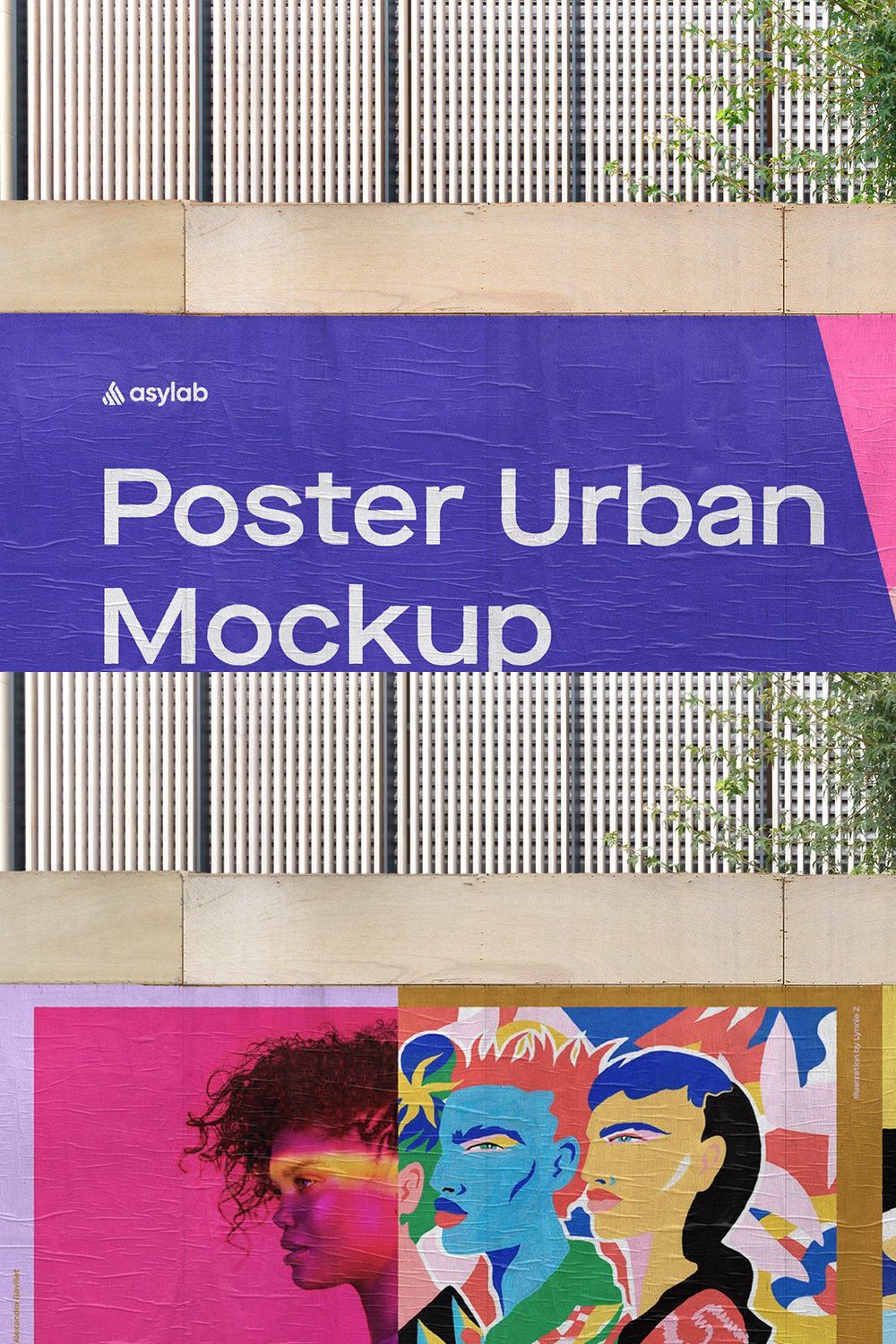 Urban Poster Street Mockup - PSD pinterest preview image.