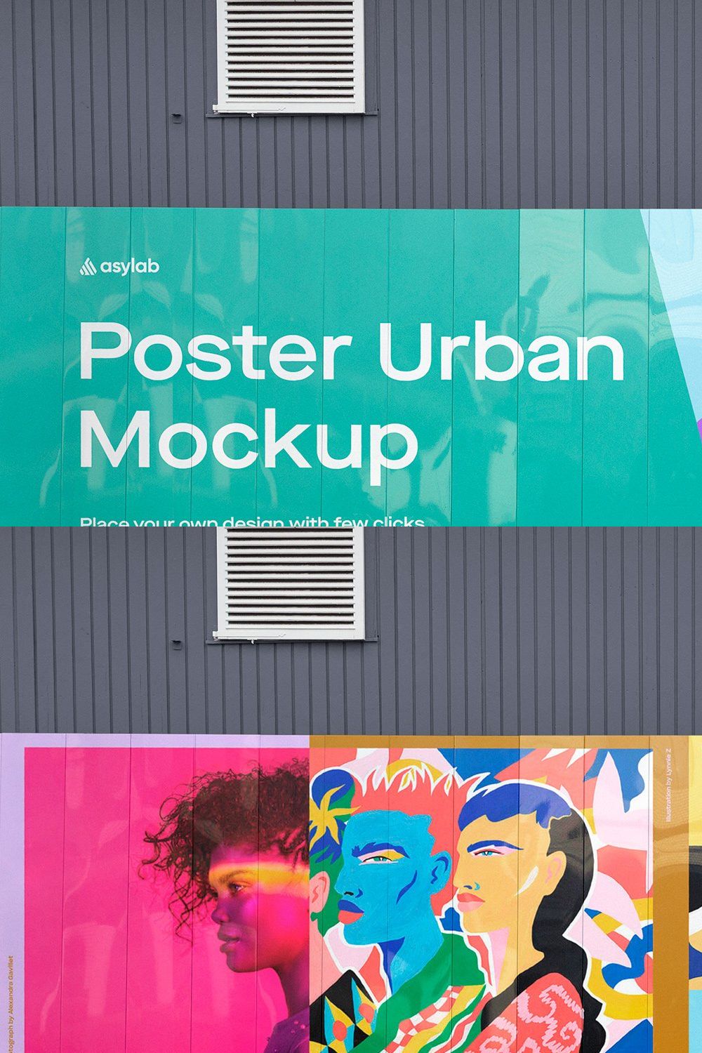 Urban Poster Street Mockup - PSD pinterest preview image.