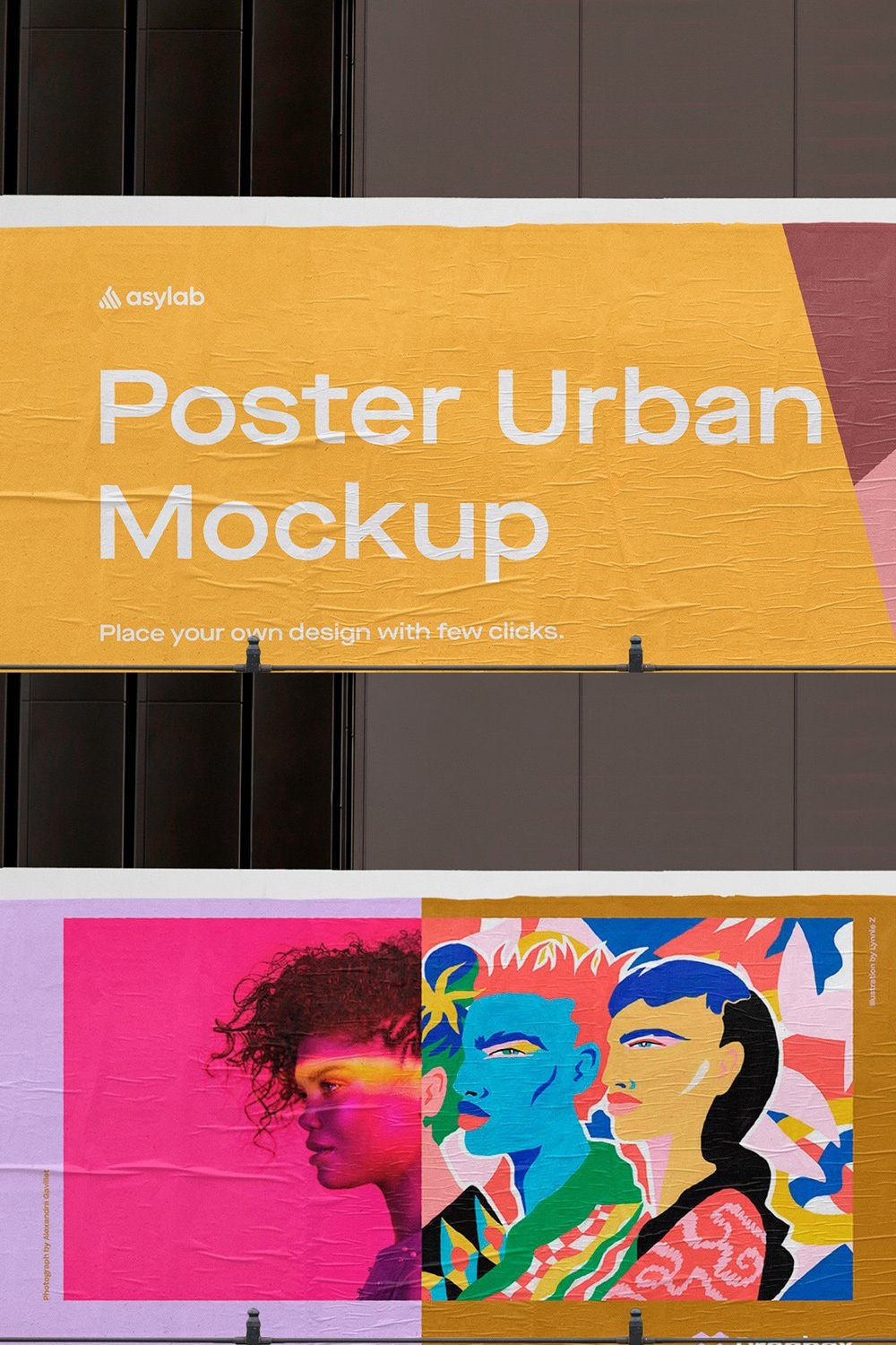 Urban Poster Street Mockup - PSD pinterest preview image.