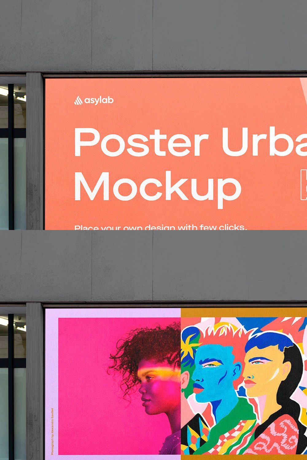 Urban Poster Street Mockup - PSD pinterest preview image.