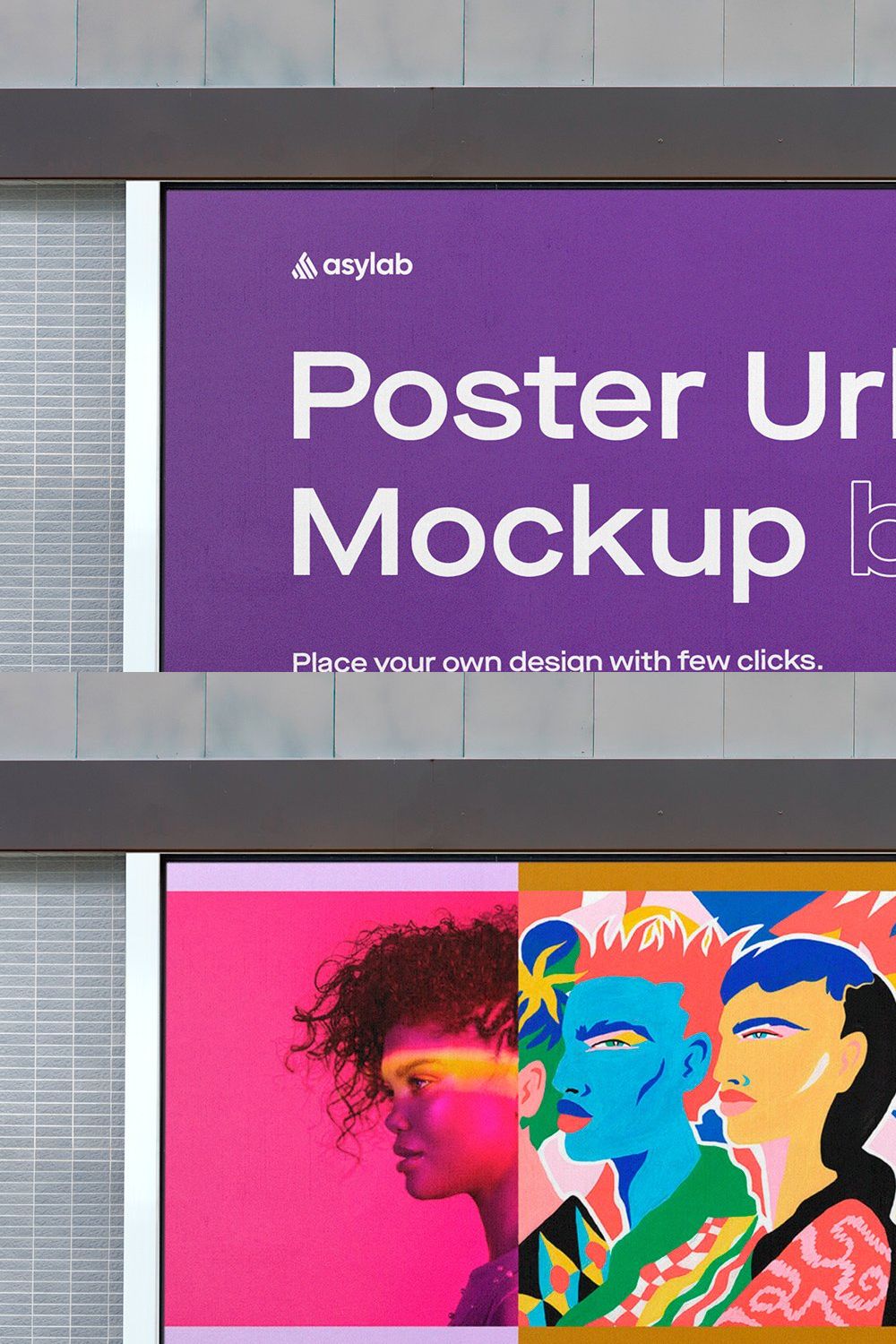 Urban Poster Street Mockup - PSD pinterest preview image.