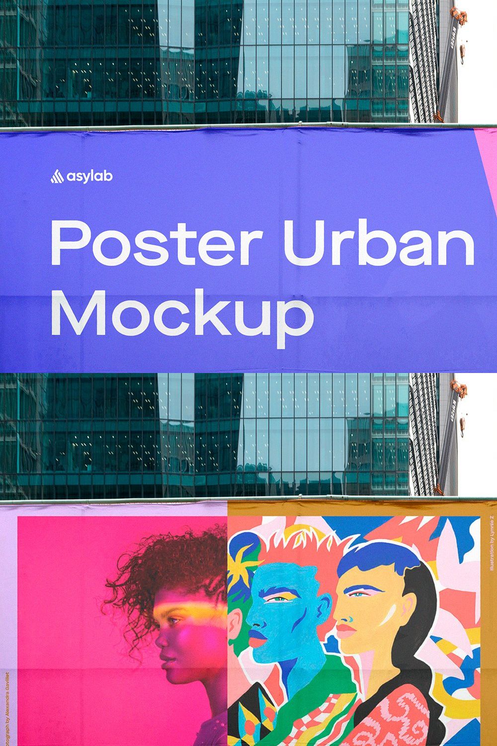 Urban Poster Street Mockup - PSD pinterest preview image.