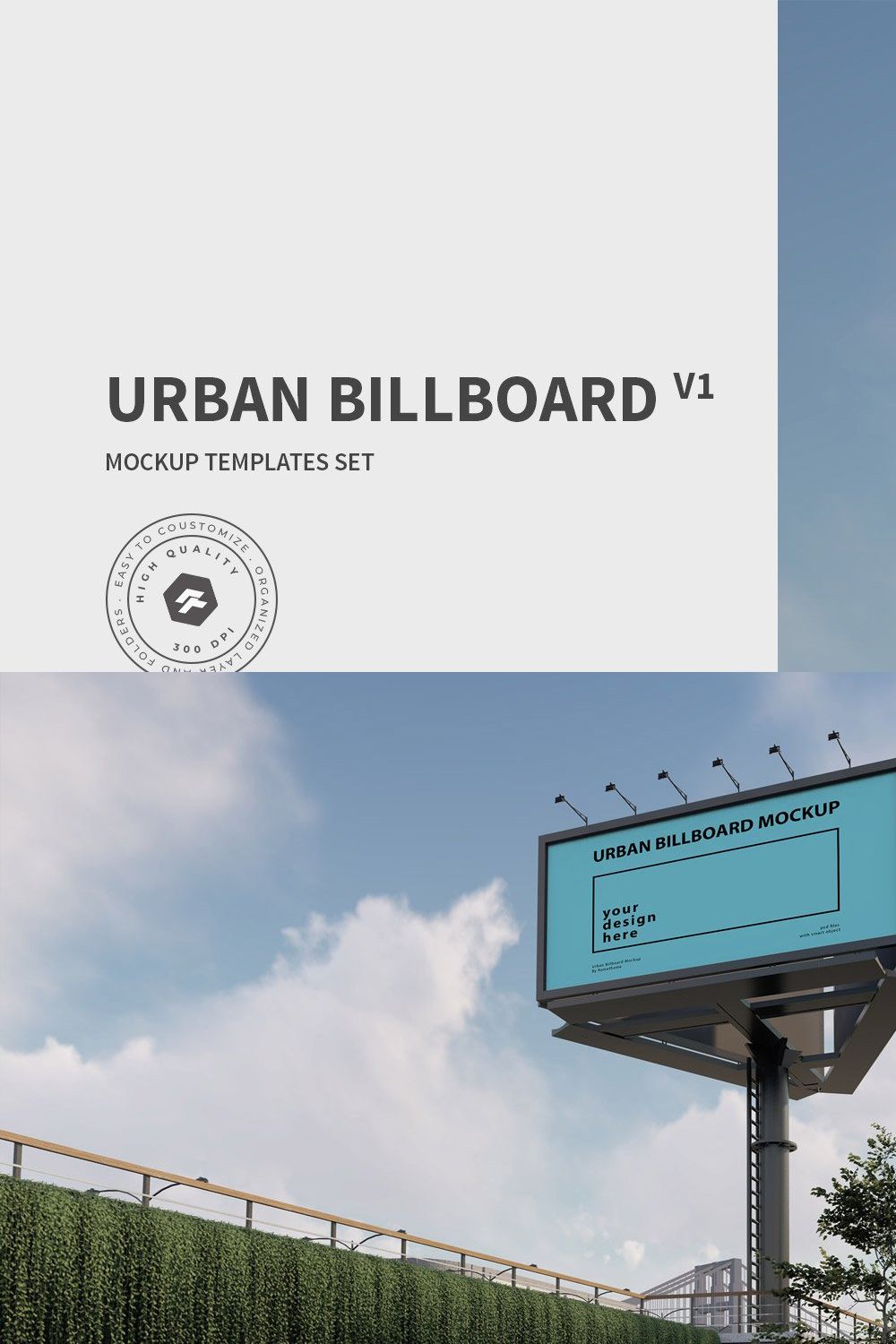 Urban Road Billboard - Mockup vol.02 pinterest preview image.