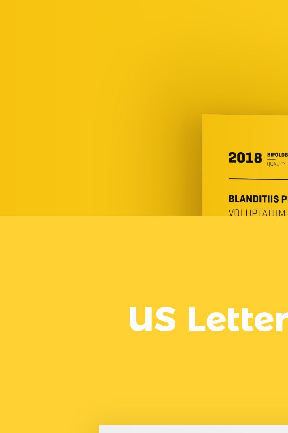 US Letter Bifold Brochure Mockup pinterest preview image.