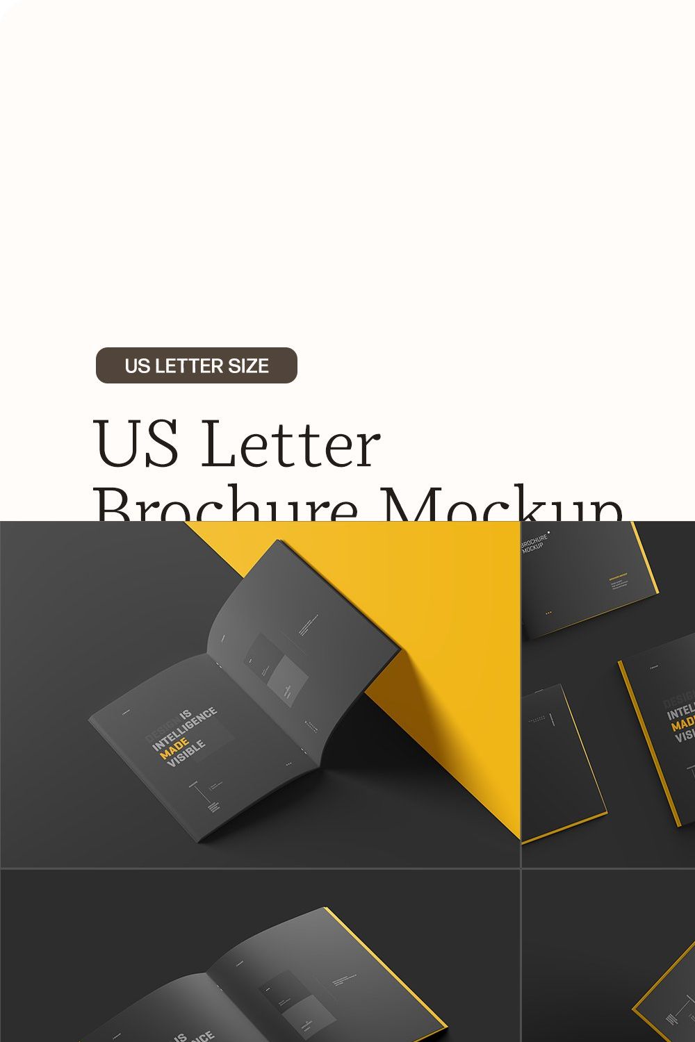 US Letter Brochure Mockup Set pinterest preview image.