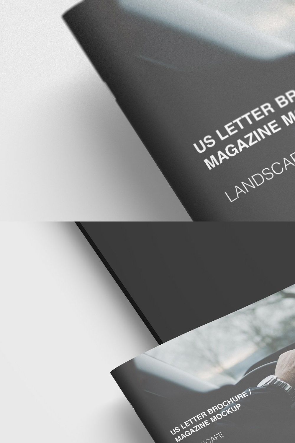 US Letter Landscape Brochure Mockup pinterest preview image.