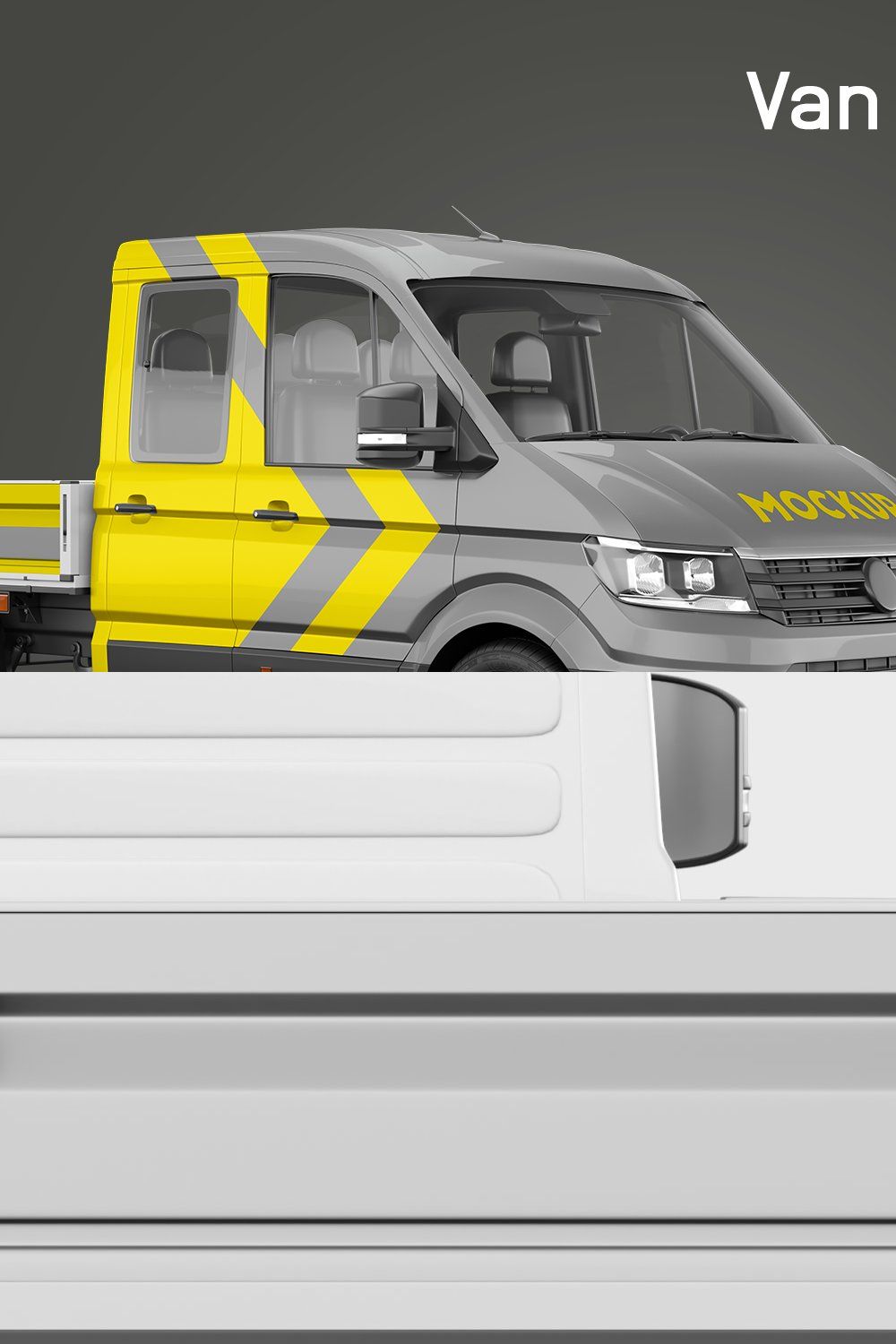 Van Dropside Mockup pinterest preview image.