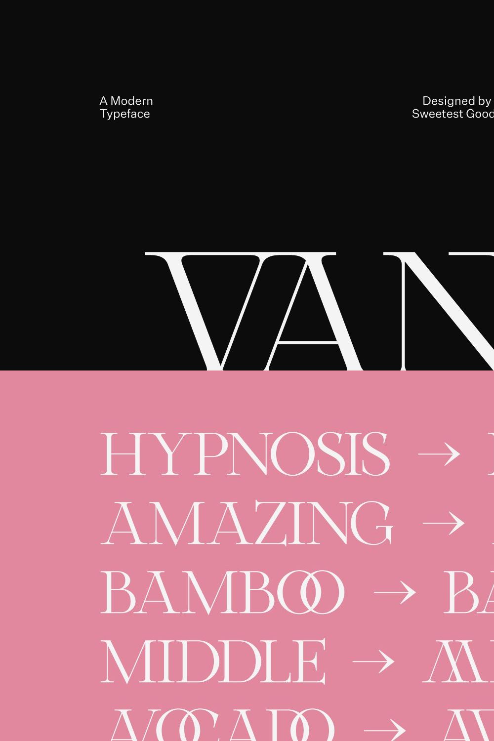 Vanda - Display Font w/ Stars pinterest preview image.