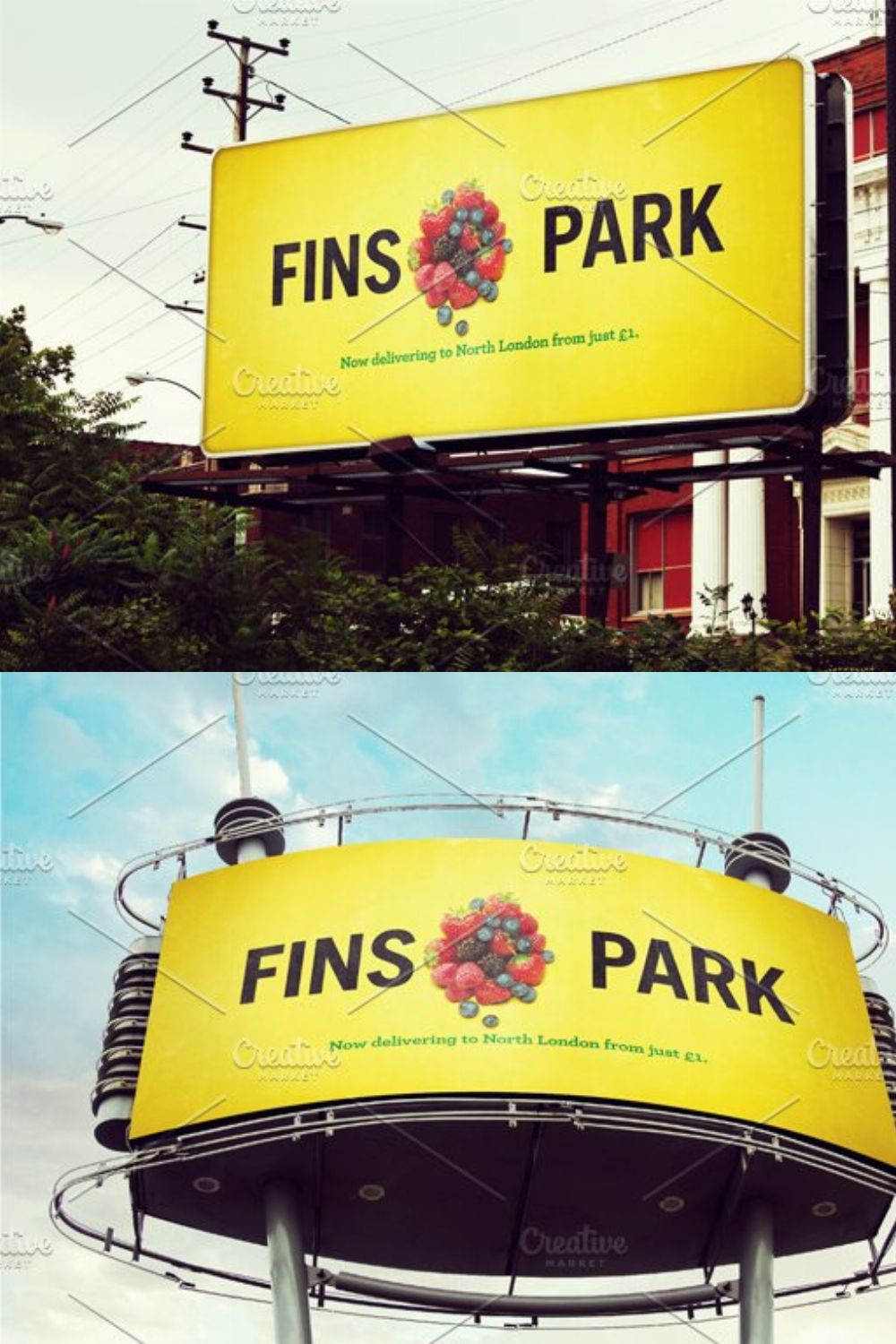 Variative Billboard Sign Mockups pinterest preview image.