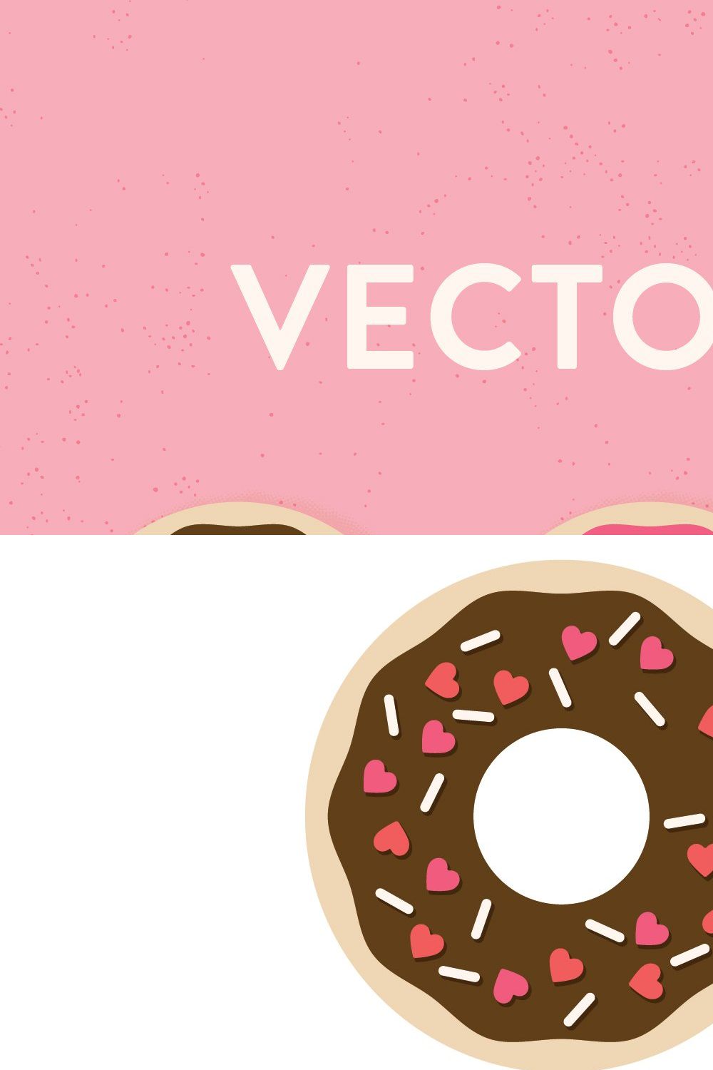 Vector Sprinkle and Heart Donuts pinterest preview image.