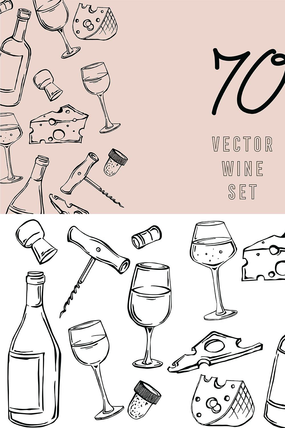 Vector wine pinterest preview image.